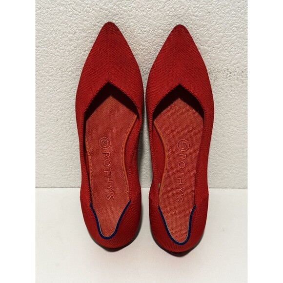 Rothy’s Womens The Point Ballet Flats Shoes Sz 9 Red Slip On Comfort Casual Work - Picture 5 of 13